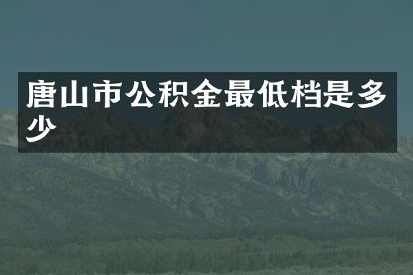 唐山市公积金最低档是多少