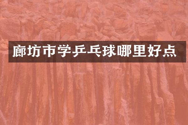 廊坊市学乒乓球哪里好点