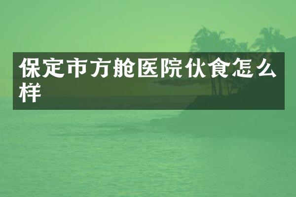 保定市方舱医院伙食怎么样