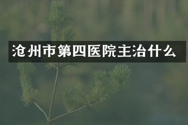 沧州市第四医院主治什么