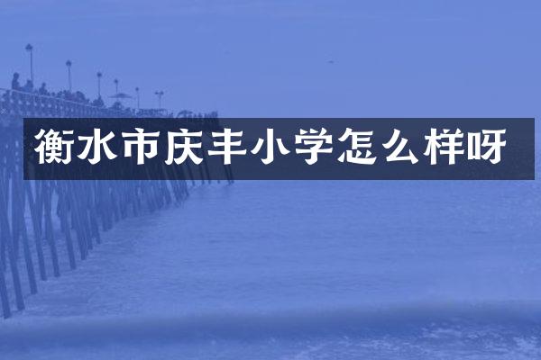 衡水市庆丰小学怎么样呀