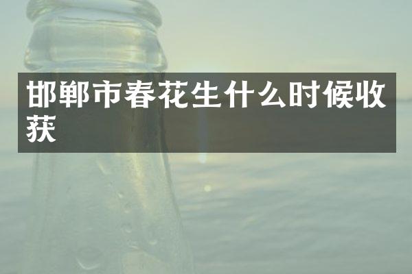 邯郸市春花生什么时候收获