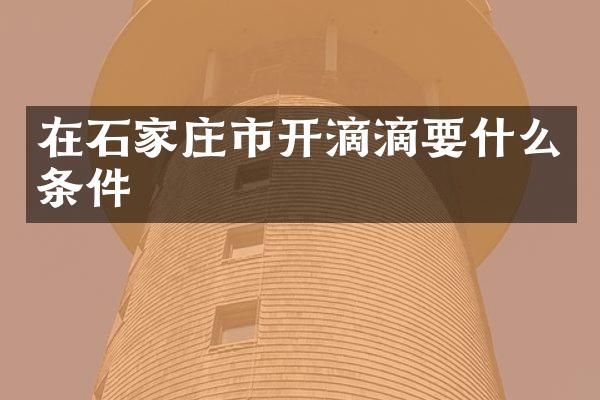在石家庄市开滴滴要什么条件