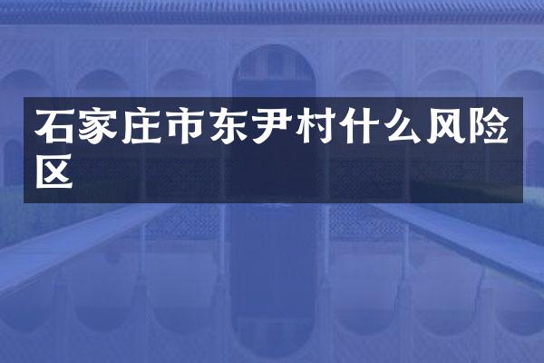 石家庄市东尹村什么风险区