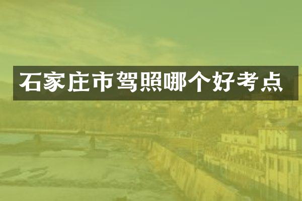 石家庄市驾照哪个好考点