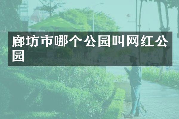 廊坊市哪个公园叫网红公园