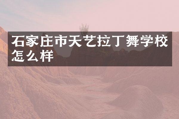 石家庄市天艺拉丁舞学校怎么样
