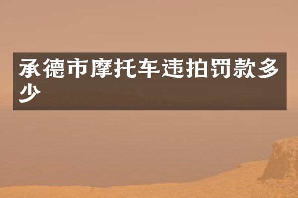 承德市摩托车违拍罚款多少