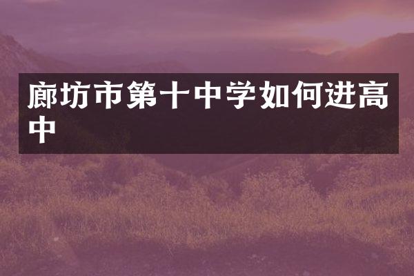 廊坊市第十中学如何进高中