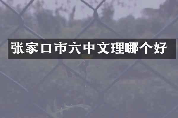 张家口市六中文理哪个好