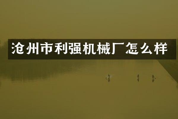 沧州市利强机械厂怎么样