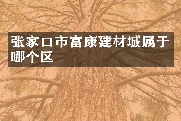 张家口市富康建材城属于哪个区