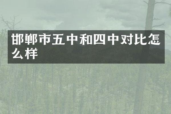 邯郸市五中和四中对比怎么样