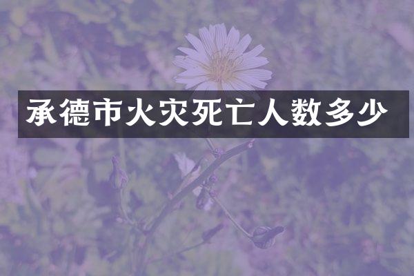 承德市火灾死亡人数多少