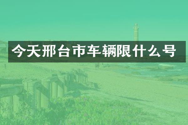 今天邢台市车辆限什么号
