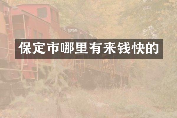 保定市哪里有来钱快的
