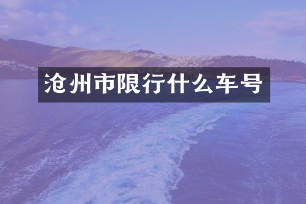沧州市限行什么车号