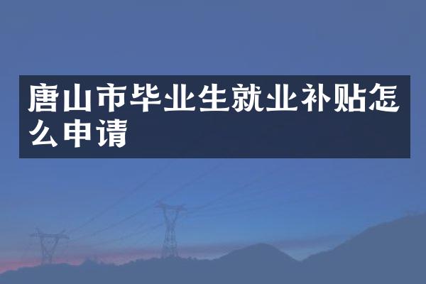 唐山市毕业生就业补贴怎么申请