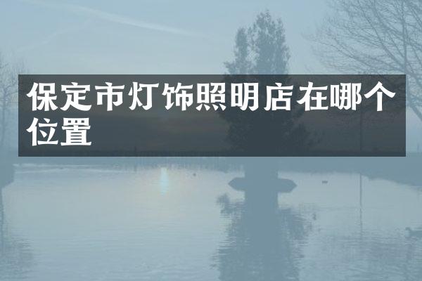 保定市灯饰照明店在哪个位置