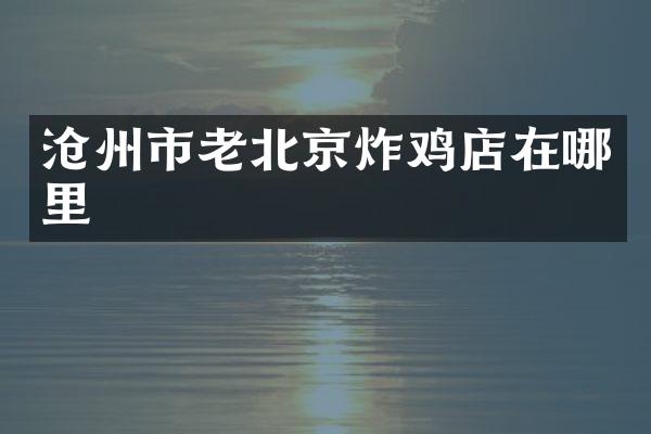 沧州市老北京炸鸡店在哪里