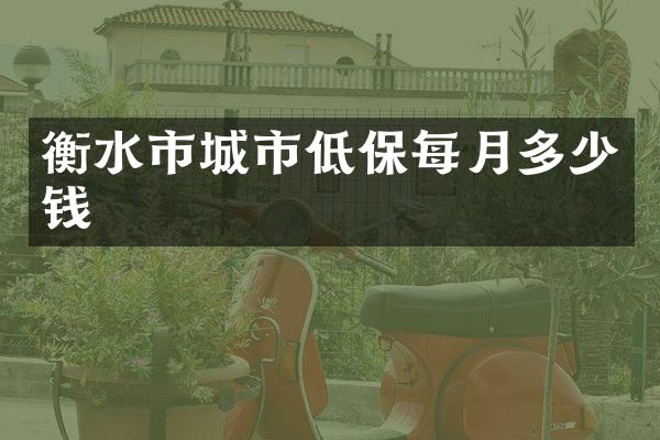 衡水市城市低保每月多少钱
