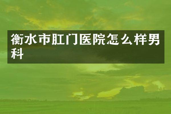衡水市肛门医院怎么样男科