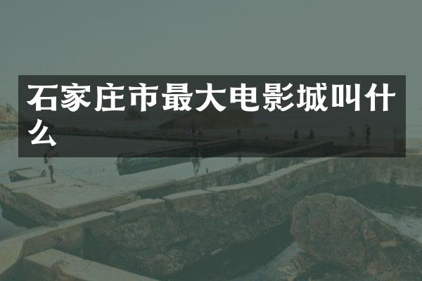 石家庄市最大电影城叫什么