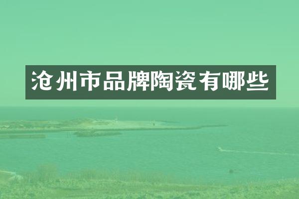 沧州市品牌陶瓷有哪些