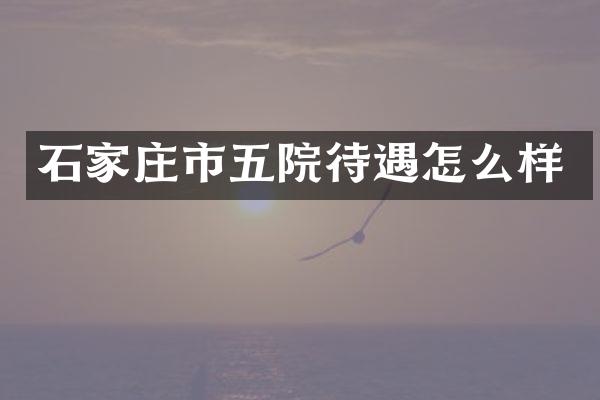 石家庄市五院待遇怎么样