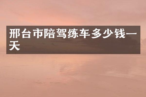 邢台市陪驾练车多少钱一天