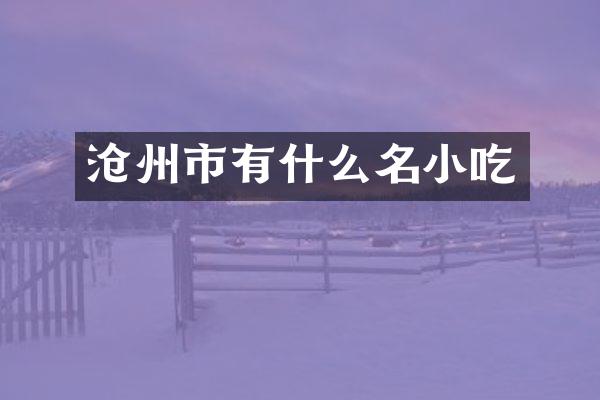 沧州市有什么名小吃
