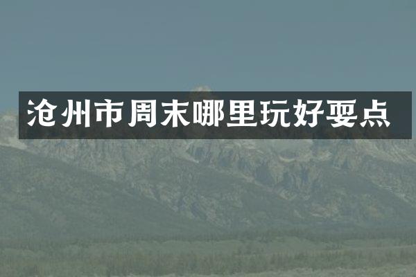 沧州市周末哪里玩好耍点