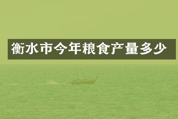 衡水市今年粮食产量多少