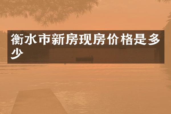 衡水市新房现房价格是多少