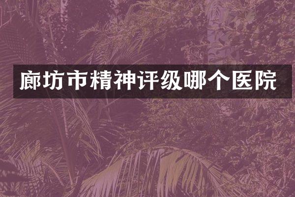 廊坊市精神评级哪个医院