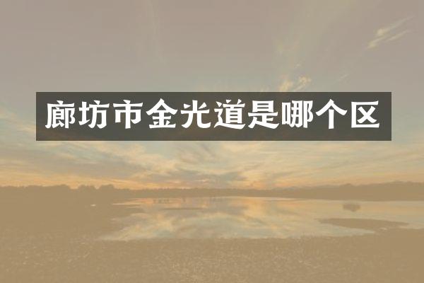 廊坊市金光道是哪个区