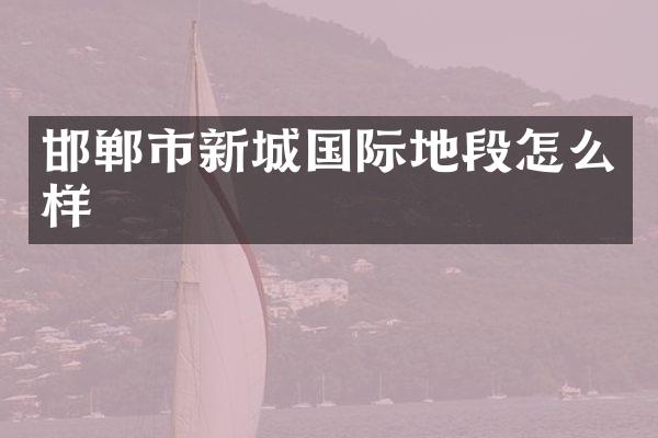 邯郸市新城国际地段怎么样