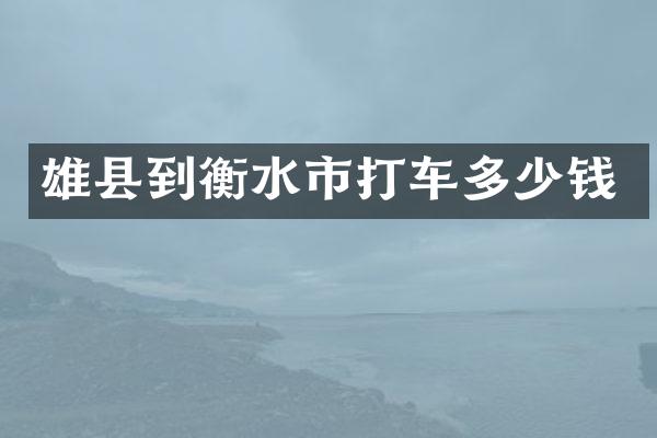 雄县到衡水市打车多少钱