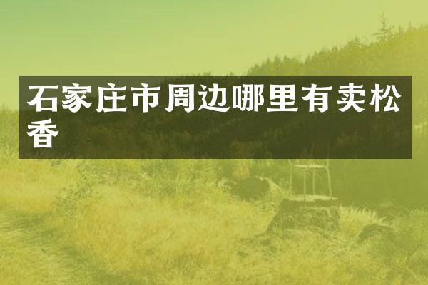 石家庄市周边哪里有卖松香