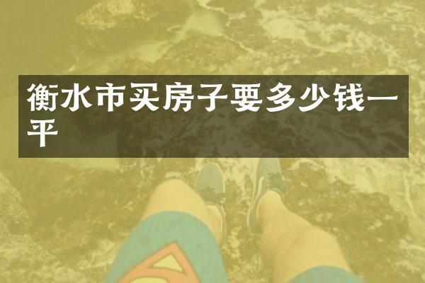 衡水市买房子要多少钱一平