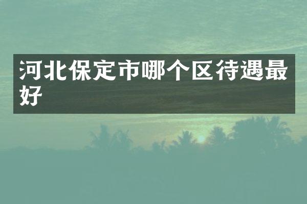河北保定市哪个区待遇最好