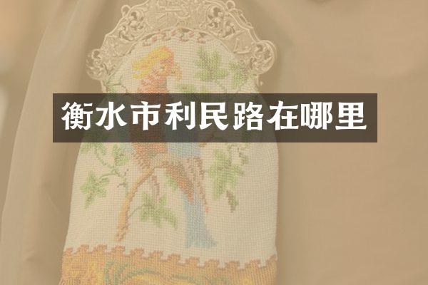 衡水市利民路在哪里