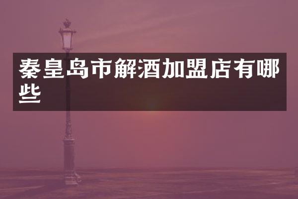 秦皇岛市解酒加盟店有哪些