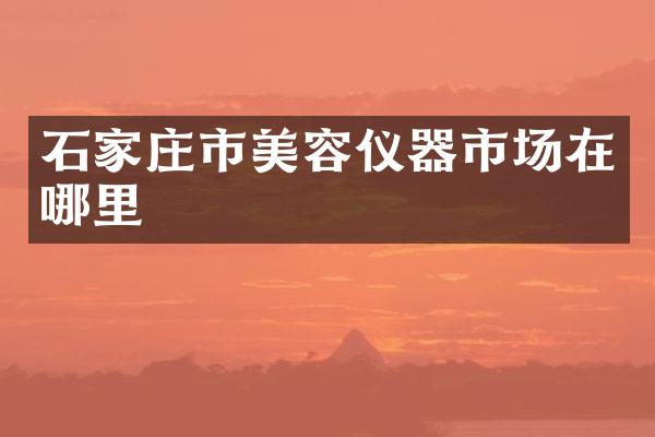 石家庄市美容仪器市场在哪里