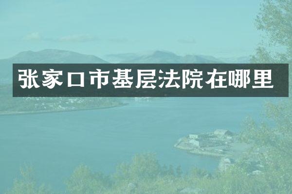 张家口市基层法院在哪里