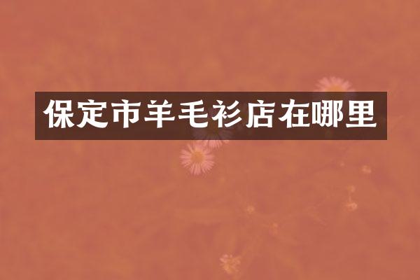 保定市羊毛衫店在哪里