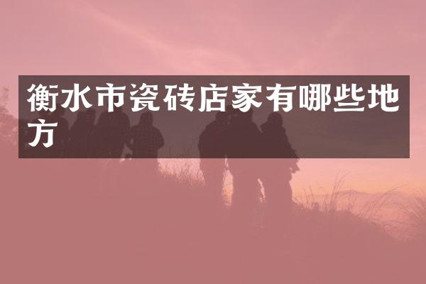 衡水市瓷砖店家有哪些地方