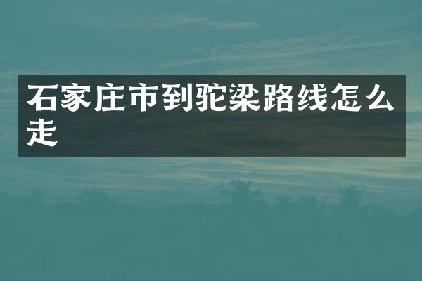 石家庄市到驼梁路线怎么走