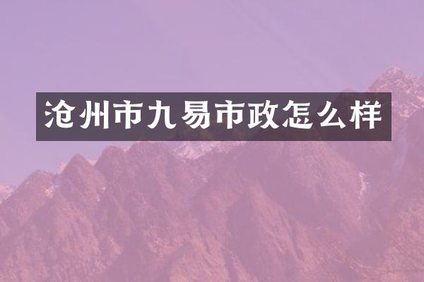 沧州市九易市政怎么样