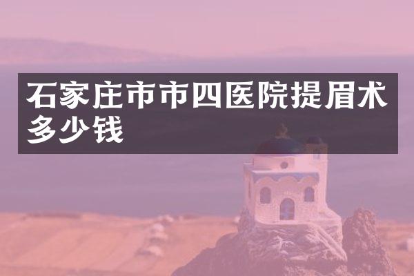石家庄市市四医院提眉术多少钱